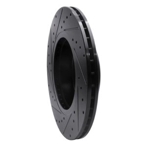 BMW 528I xDrive Brake Rotor (1) - Front Right - R1 Concepts - Drilled & Slotted - Black - `11-`16